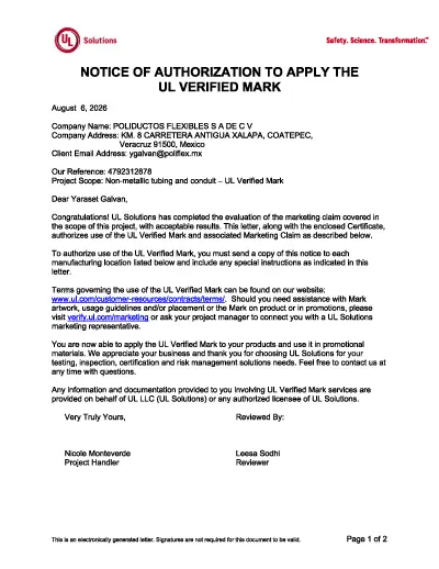 Certificado UL